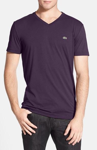 Men's Lacoste Pima Cotton Jersey V-neck T-shirt (xl) - Blue