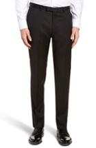Men's Boss Lenon Flat Front Solid Wool Trousers R - Black