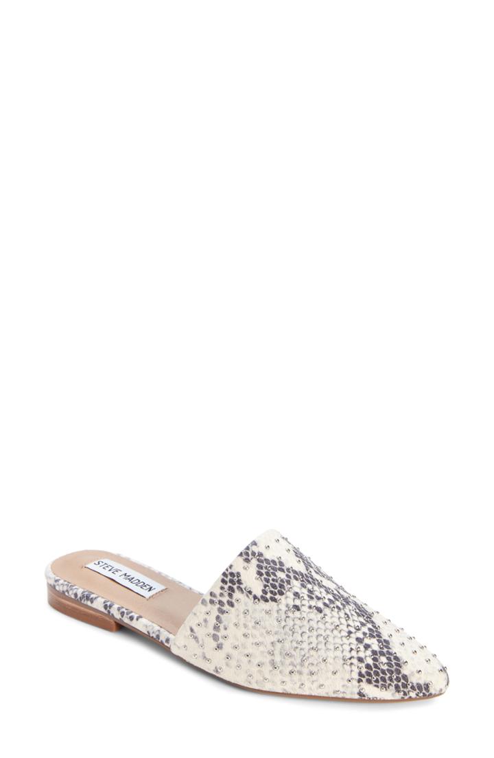 Women's Steve Madden Trace Studded Mule .5 M - Beige