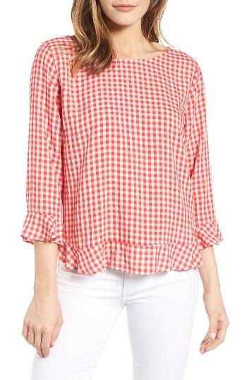 Women's Velvet By Graham & Spencer Ruffled Check Blouse