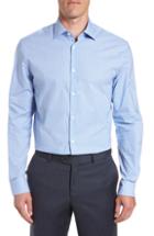 Men's John Varvatos Star Usa Microcheck Fit Dress Shirt, Size 15.5r - Blue