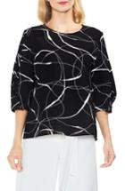 Women's Vince Camuto Ink Swirl Crepe Blouse - Black