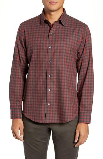 Men's Zachary Prell Lieberman Regular Fit Check Sport Shirt - Red