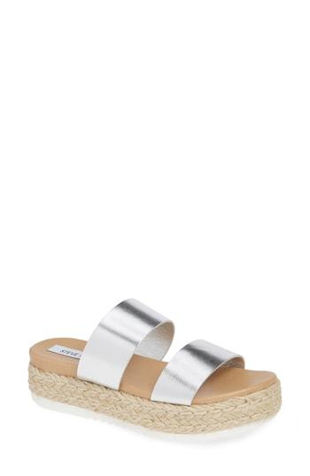 Women's Steve Madden Amaze Platform Slide Sandal M - Metallic