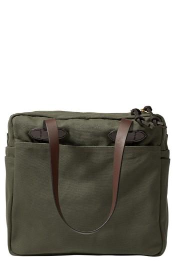 Men's Filson Rugged Twill Zip Tote Bag - Green