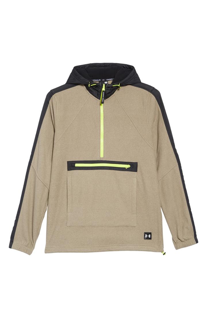 Men's Under Armour Sportstyle Microfleece Half Zip Hoodie - Beige