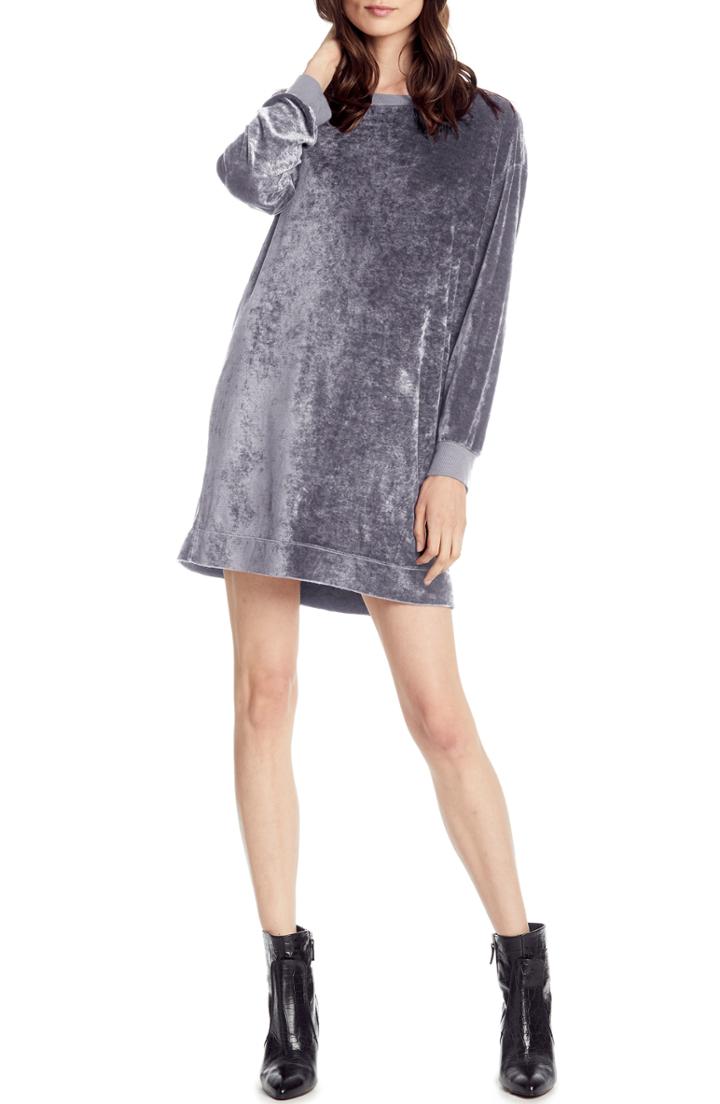 Women's Michael Stars Velvet Sweatshirt Dress - Grey