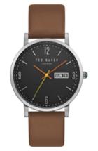 Men's Ted Baker London Grant Leather Strap Watch, 40mm