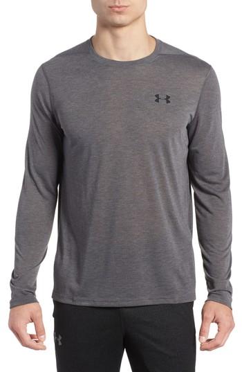 Men's Under Armour Threadborne Long Sleeve Training T-shirt - Grey