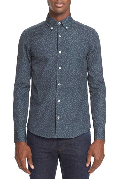 Men's Saturdays Nyc Print Slim Fit Woven Shirt