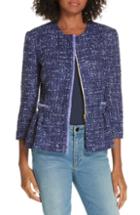 Women's Helene Berman Moon Peplum Sequin Tweed Jacket - Purple