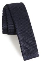 Men's Boss Solid Knit Silk Skinny Tie, Size - Blue