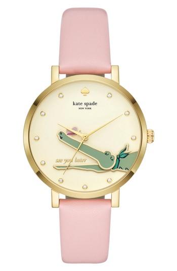 Women's Kate Spade New York Monterey Alligator Leather Strap Watch, 38mm