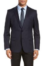 Men's Boss Hayes Cyl Trim Fit Solid Wool Sport Coat R - Blue