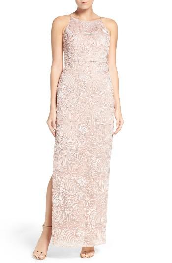 Women's Aidan Mattox Mesh Column Gown