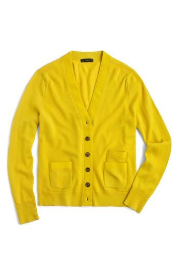 Women's J.crew Harlow Merino Wool Cardigan - Yellow