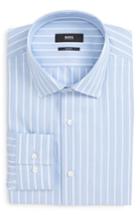 Men's Boss Jenno Slim Fit Stripe Dress Shirt .5 - Blue