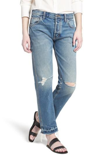 Women's Current/elliot The Throwback Original Straight Leg Jeans - Blue