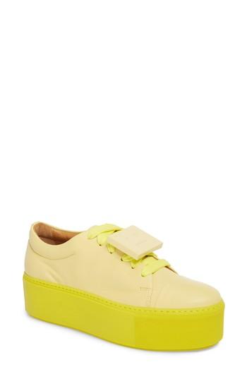 Women's Acne Studios Drihanna Nappa Leather Platform Sneaker Us / 39eu - Yellow