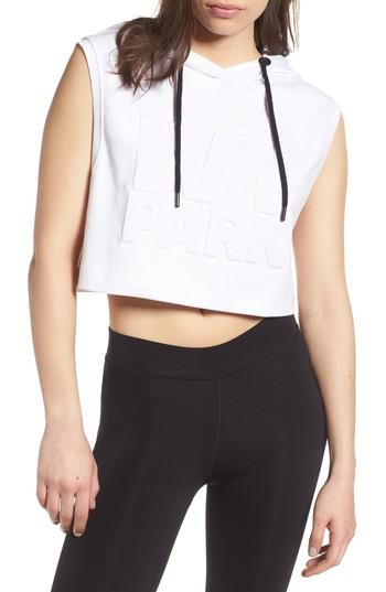 Women's Ivy Park Embossed Logo Crop Hoodie - White