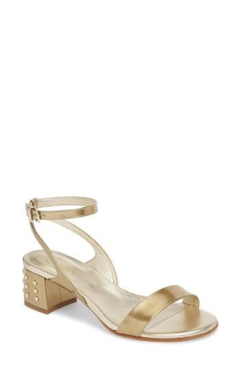 Women's Tod's Gommini Block Heel Sandal Us / 35eu - Metallic