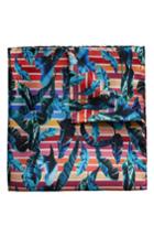 Men's Eton Tropical Leaf Silk Pocket Square, Size - Red