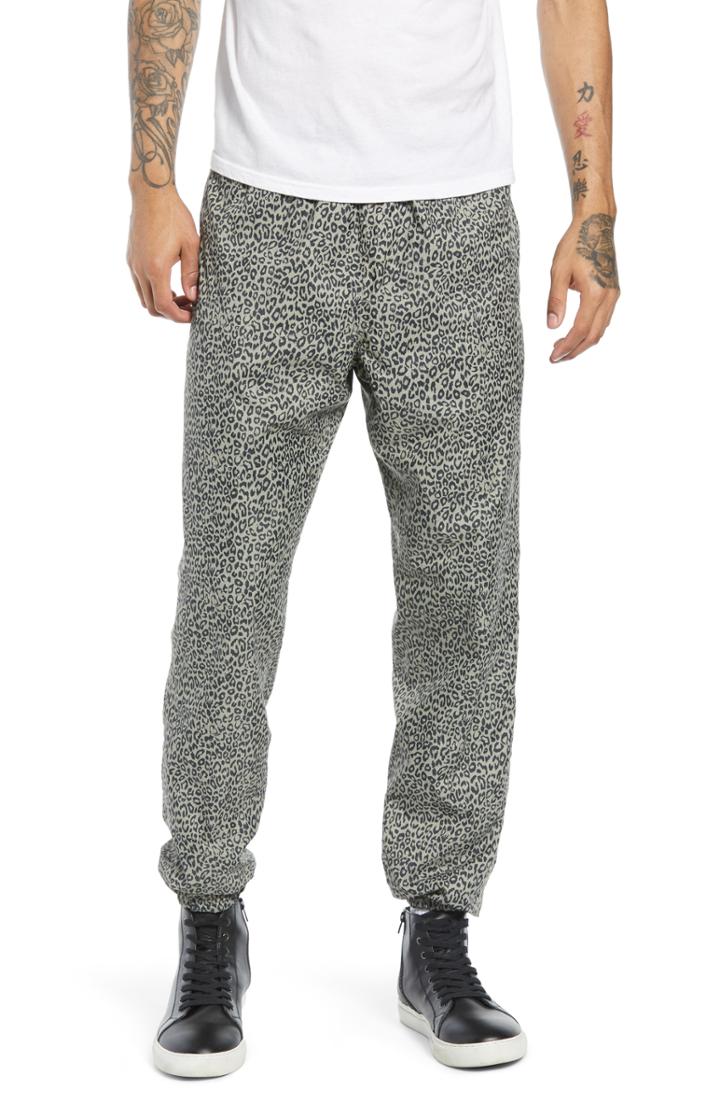 Men's Obey Easy Pant Ii Leopard Print Jogger Pants - Beige