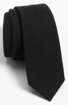 Men's The Tie Bar Solid Wool Blend Skinny Tie, Size - Black (online Only)