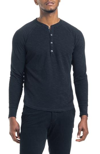 Men's Good Man Brand Slim Fit Henley, Size - Black