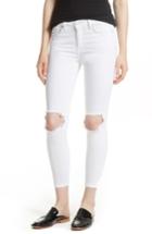 Women's Free People High Rise Busted Knee Skinny Jeans - White