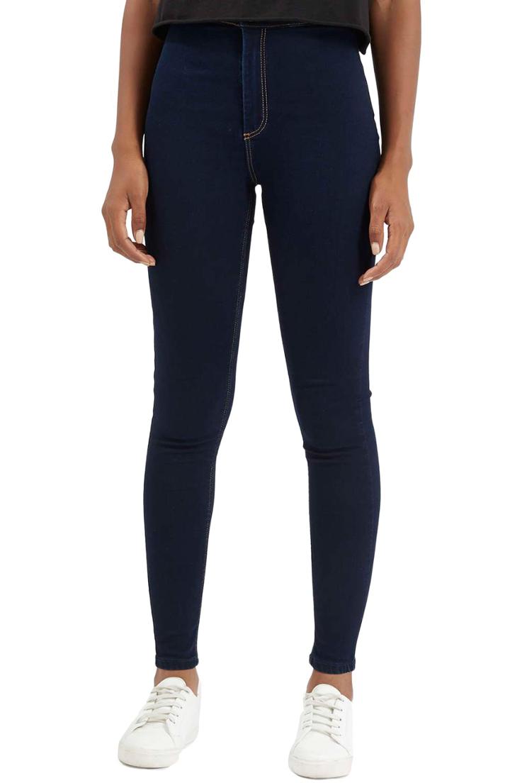 Women's Topshop Moto 'joni' Super Skinny Jeans W X 32l (fits Like 33-34w) - Blue