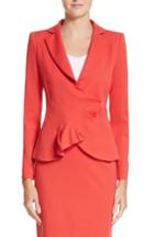 Women's Emporio Armani Asymmetrical Pleated Front Jacket Us / 40 It - Orange