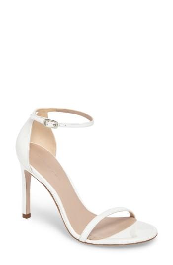 Women's Stuart Weitzman Nudistsong Ankle Strap Sandal M - White