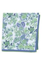 Men's David Donahue Floral Cotton Pocket Square, Size - Green