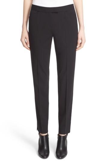 Women's Lafayette 148 New York Irving Stretch Wool Pants - Black