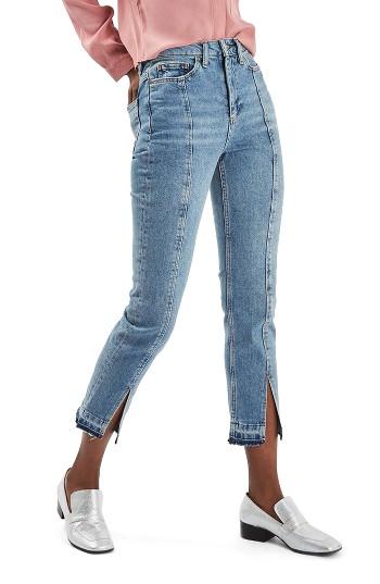 Women's Topshop Split Hem Straight Leg Jeans
