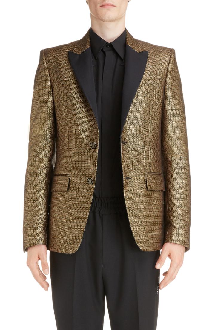 Men's Givenchy Jacquard Sport Coat Eu - Black
