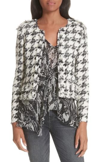 Women's Iro Houndstooth Tweed Jacket Us / 36 Fr - White