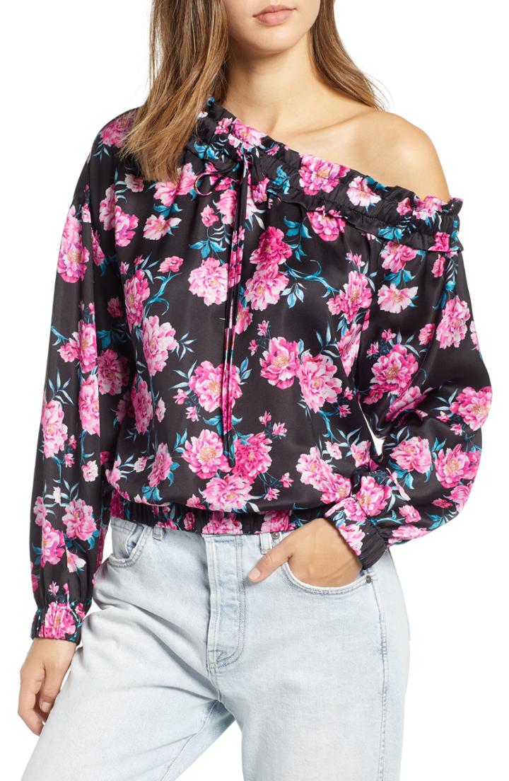 Women's Kendall + Kylie Floral Print Top - Purple