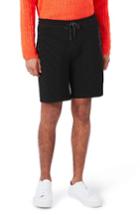 Men's Topman Textured Jersey Shorts, Size - Black