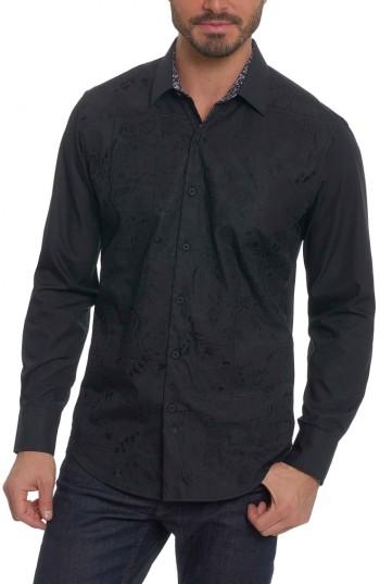 Men's Robert Graham Onyx Classic Fit Embroidered Sport Shirt