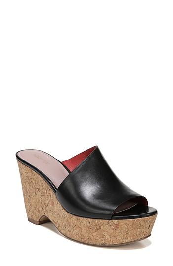 Women's Diane Von Furstenberg Bonnie Wedge Slide Sandal M - Black