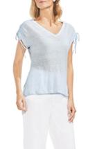 Women's Vince Camuto Drawstring Shoulder V-neck Tee, Size - Blue