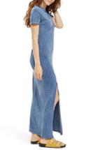 Women's Topshop Lattice Back Jersey Maxi Dress Us (fits Like 0) - Blue