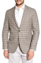 Men's David Donahue Arnold Classic Fit Plaid Wool Sport Coat R - Brown