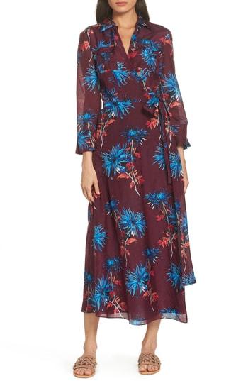 Women's Diane Von Furstenberg Long Cover-up Wrap Dress - Burgundy