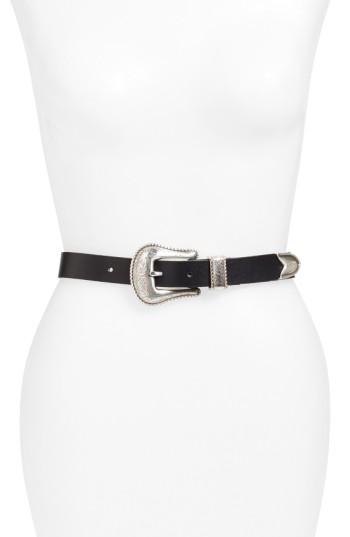 Women's Another Line Skinny Western Belt - Black