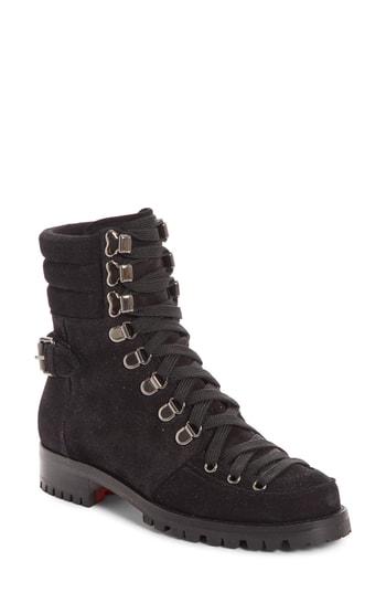 Women's Christian Louboutin Who Runs Combat Boot Us / 35eu - Black