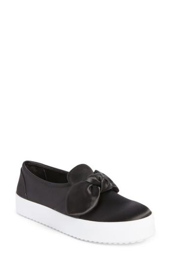 Women's Rebecca Minkoff Stacey Bow Platform Sneaker .5 M - Black