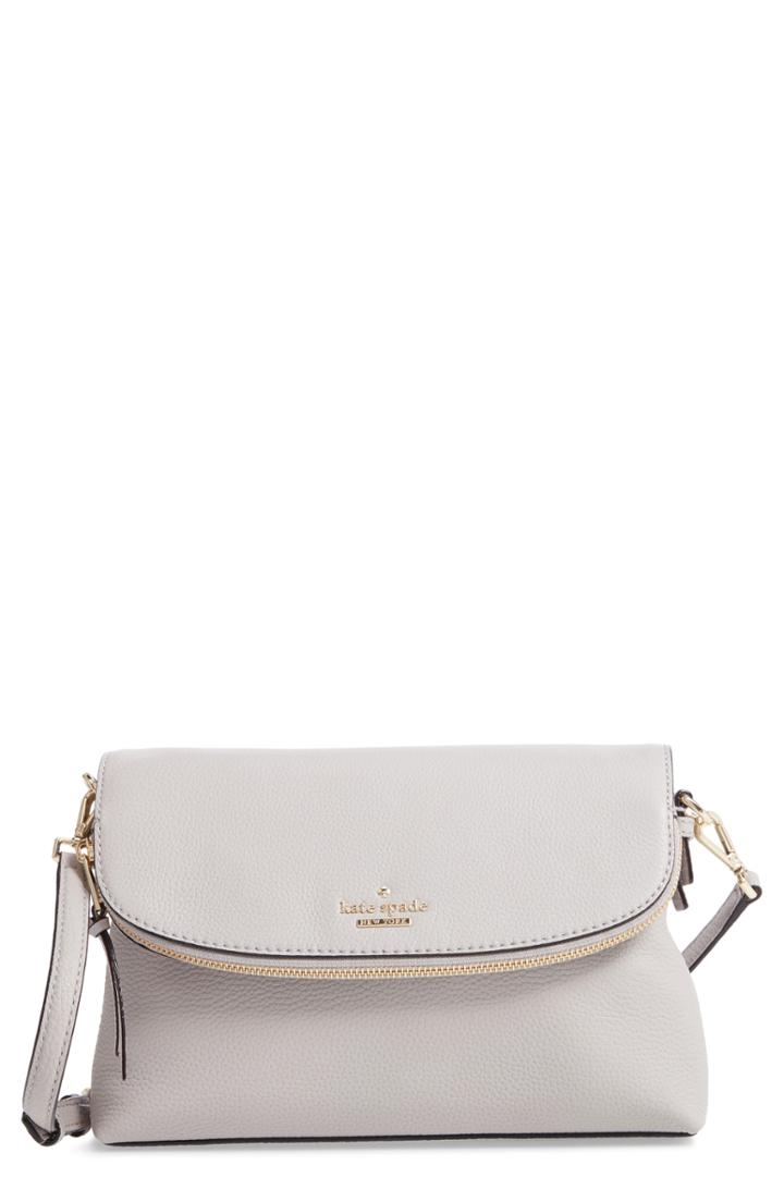 Kate Spade New York Jackson Street - Harlyn Leather Crossbody Bag - Grey